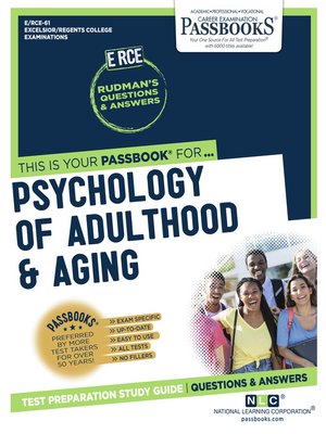 cover image of PSYCHOLOGY OF ADULTHOOD & AGING